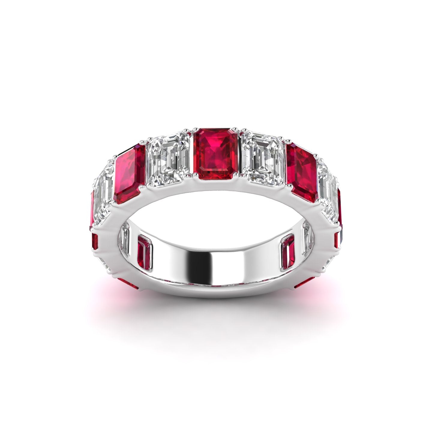White Gold Studded 3.5 Carat Lab Grown Diamond Ring-DEF Color/VVS-VS Clarity.